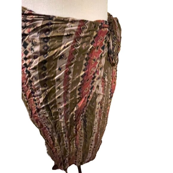 Printed brown wrap around skirt XL - Picture 2 of 4